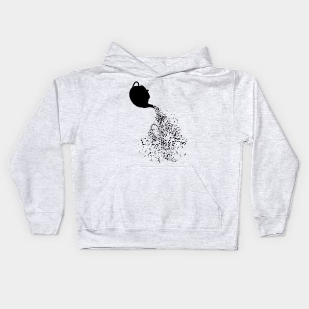 Teapot Pouring Music Kids Hoodie by juyodesign